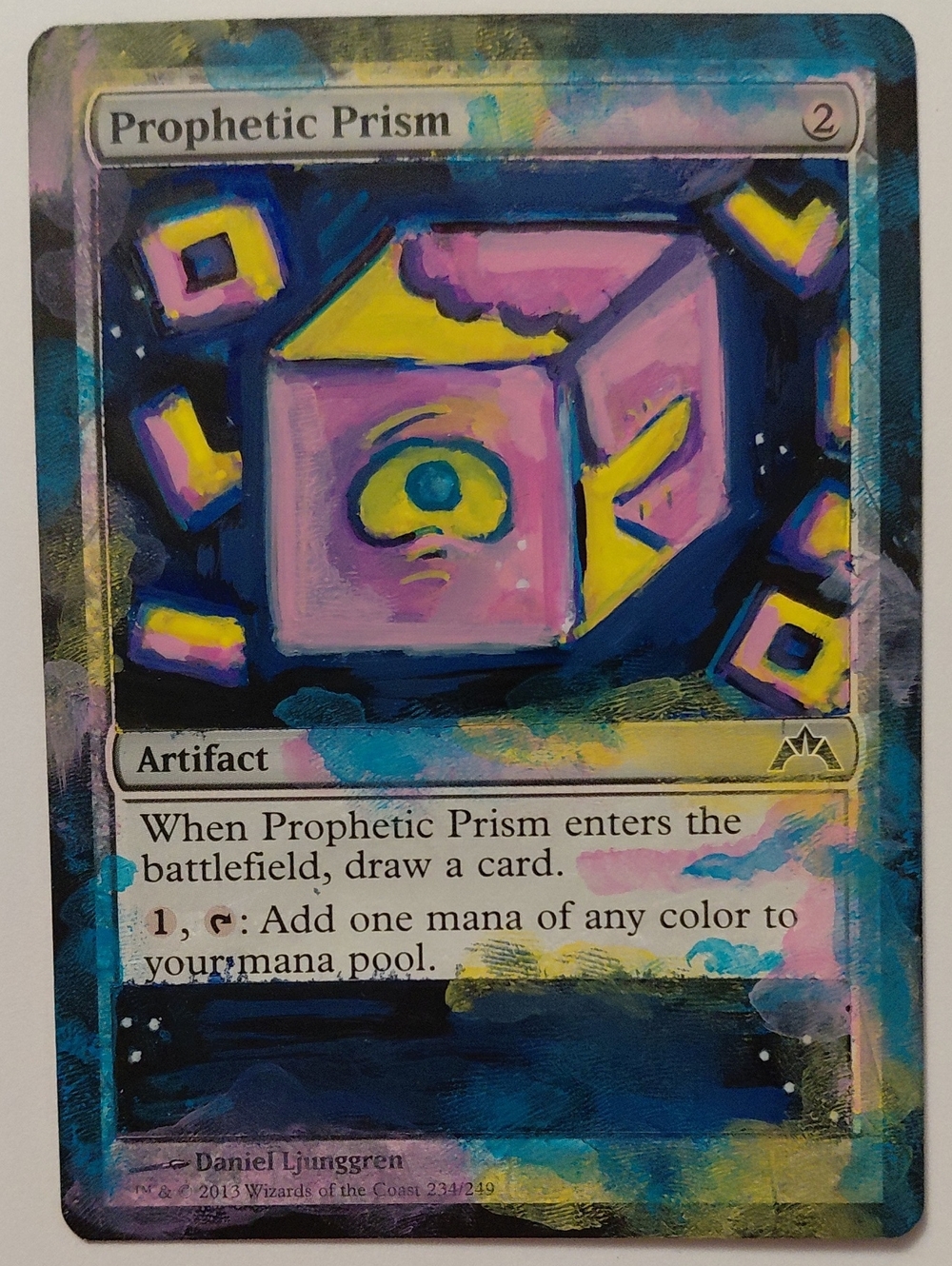 Hand-painted Altered Magic Card - Prophetic Prism -  Prismo The Wish Master
